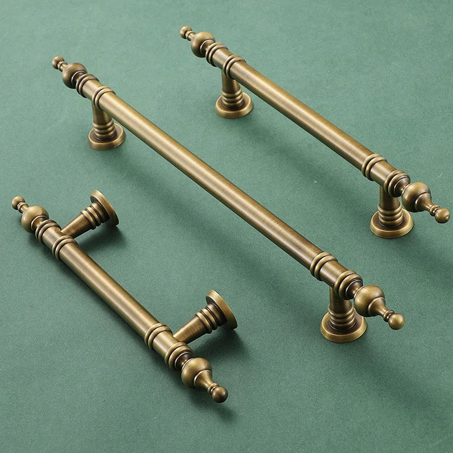 Bronze Cabinet Door Handle Retro American Style Drawer Pull for Wardrobe Cabinet - 224mm