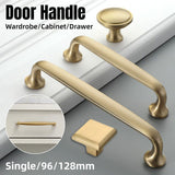 Nordic Gold Cabinet Handle Simple Light Luxury Drawer Door Pull Wardrobe Handle - 128mm