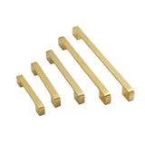 Modern Simple Handle Wardrobe Cabinet Drawer Pull All Copper Gold Door Handle - 160mm - Front View