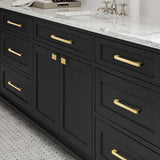 Modern Simple Handle Wardrobe Cabinet Drawer Pull All Copper Gold Door Handle - 160mm