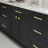 Modern Simple Handle Wardrobe Cabinet Drawer Pull All Copper Gold Door Handle - 160mm - Top-Down View