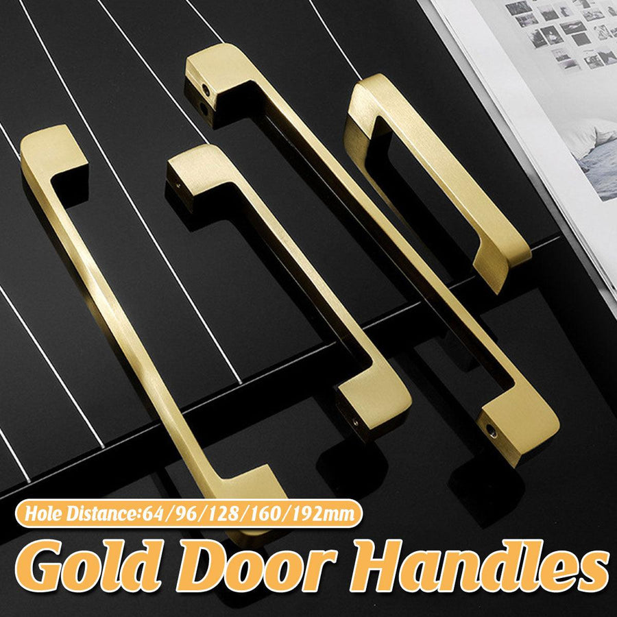 Modern Simple Handle Wardrobe Cabinet Drawer Pull All Copper Gold Door Handle - 64mm