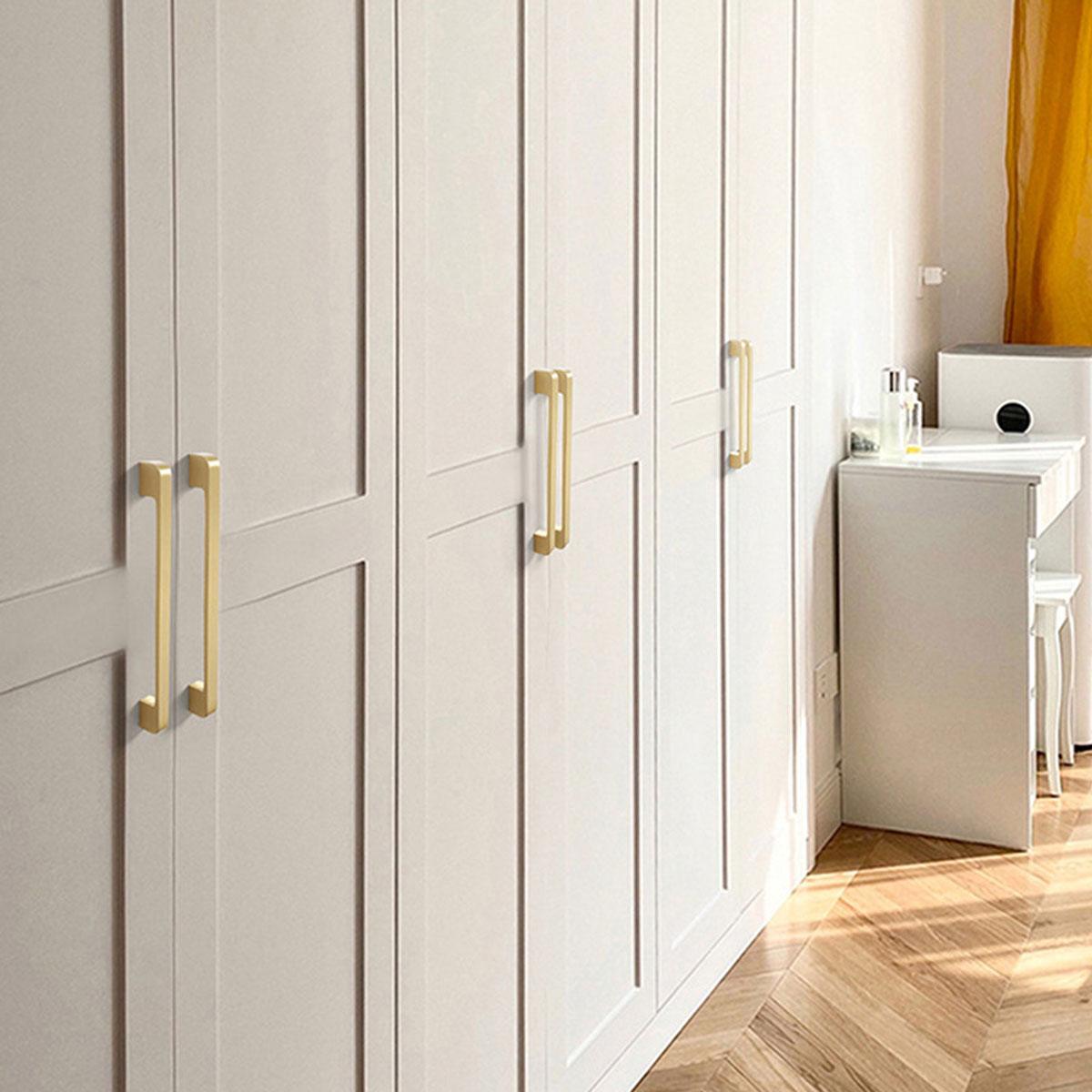 Modern Simple Handle Wardrobe Cabinet Drawer Pull All Copper Gold Door Handle - 64mm