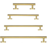 European Style Cabinet Handles Drawer Pull Knob 4 Sizes for Wardrobe Door - 128mm - Front View