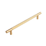 Light Luxury Cabinet Handle Full Copper Gold Straight Knurled Drawer Door Pull - 320mm