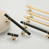 Black Gold Design Kitchen Cabinet Handles Drawer Bar Handle Pull 96 128 160 192 320MM - 128mm - Rear View