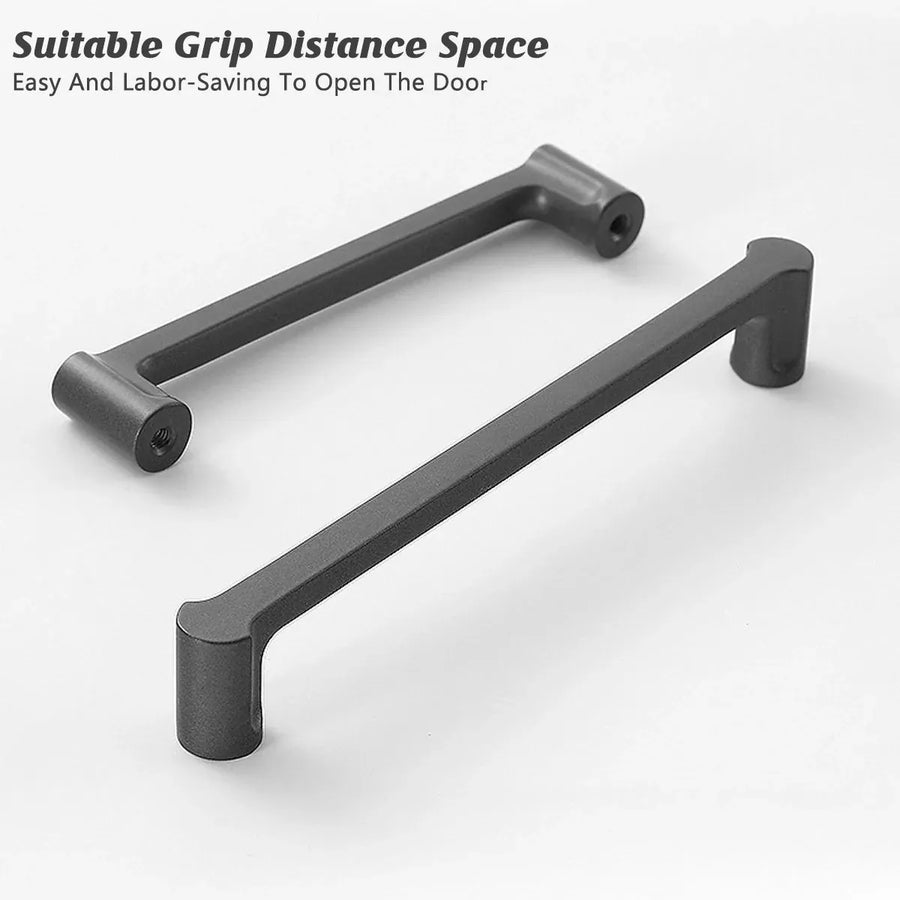 Modern Simple Cabinet Door Handle 96mm 128mm Long Pull for Kitchen Furniture - Black - 128mm