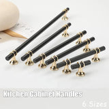 Black Gold Design Kitchen Cabinet Handles Drawer Bar Handle Pull 96 128 160 192 320MM - 192mm - Front View