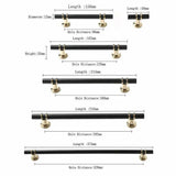 Black Gold Design Kitchen Cabinet Handles Drawer Bar Handle Pull 96 128 160 192 320MM - 192mm - Top-Down View