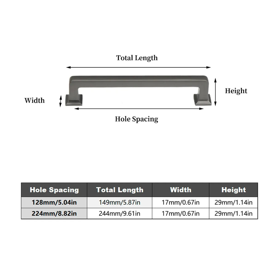 128mm 224mm Wardrobe Cabinet Door Handle Modern Simple Drawer Pull Furniture - Silver-128mm