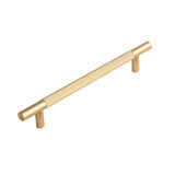 Light Luxury Cabinet Handle Full Copper Gold Straight Knurled Drawer Door Pull - Single Hole - Extra Image