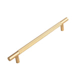 Light Luxury Cabinet Handle Full Copper Gold Straight Knurled Drawer Door Pull - Single Hole - Extra Image