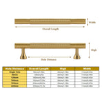 6 Sizes Gold Cabinet Door Handle Light Luxury Bronze Pull for Wardrobe Drawer - 96mm-Hole Distance