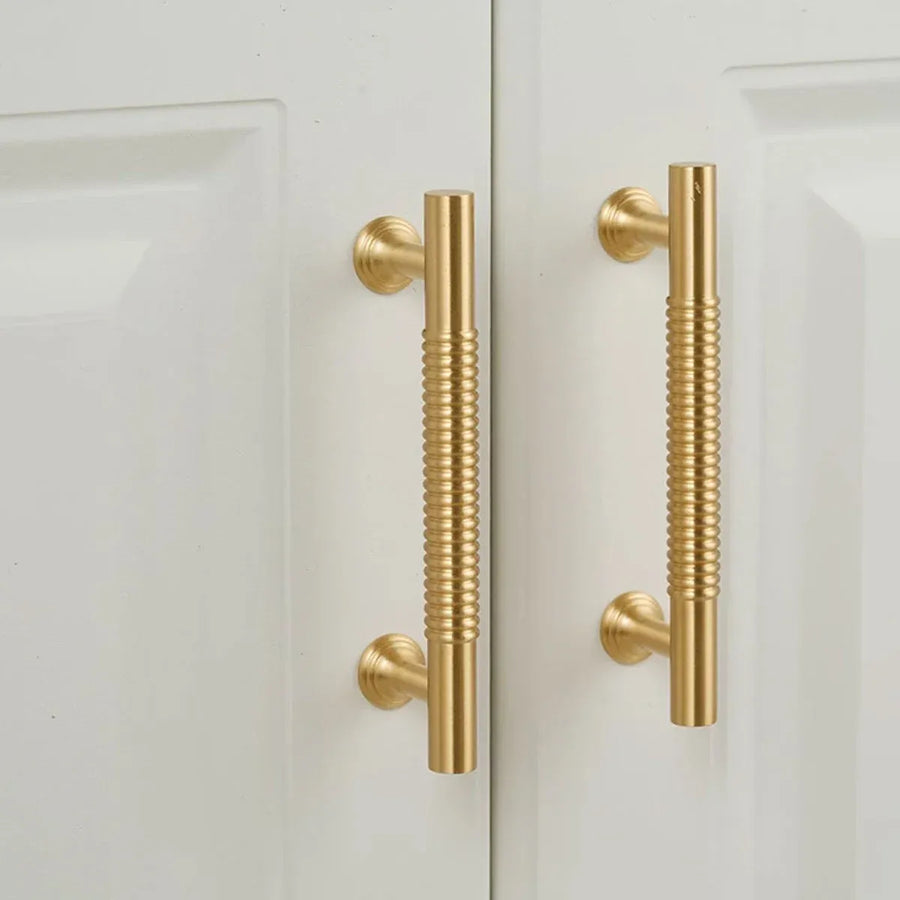 6 Sizes Gold Cabinet Door Handle Light Luxury Bronze Pull for Wardrobe Drawer - 96mm-Hole Distance