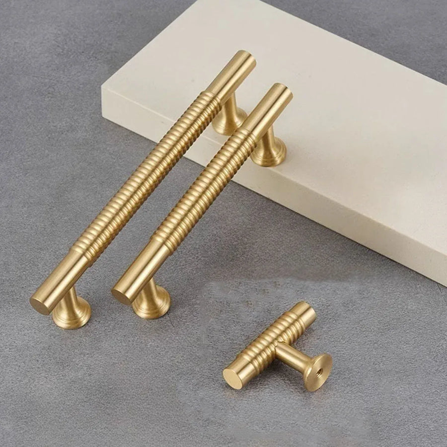 6 Sizes Gold Cabinet Door Handle Light Luxury Bronze Pull for Wardrobe Drawer - 96mm-Hole Distance