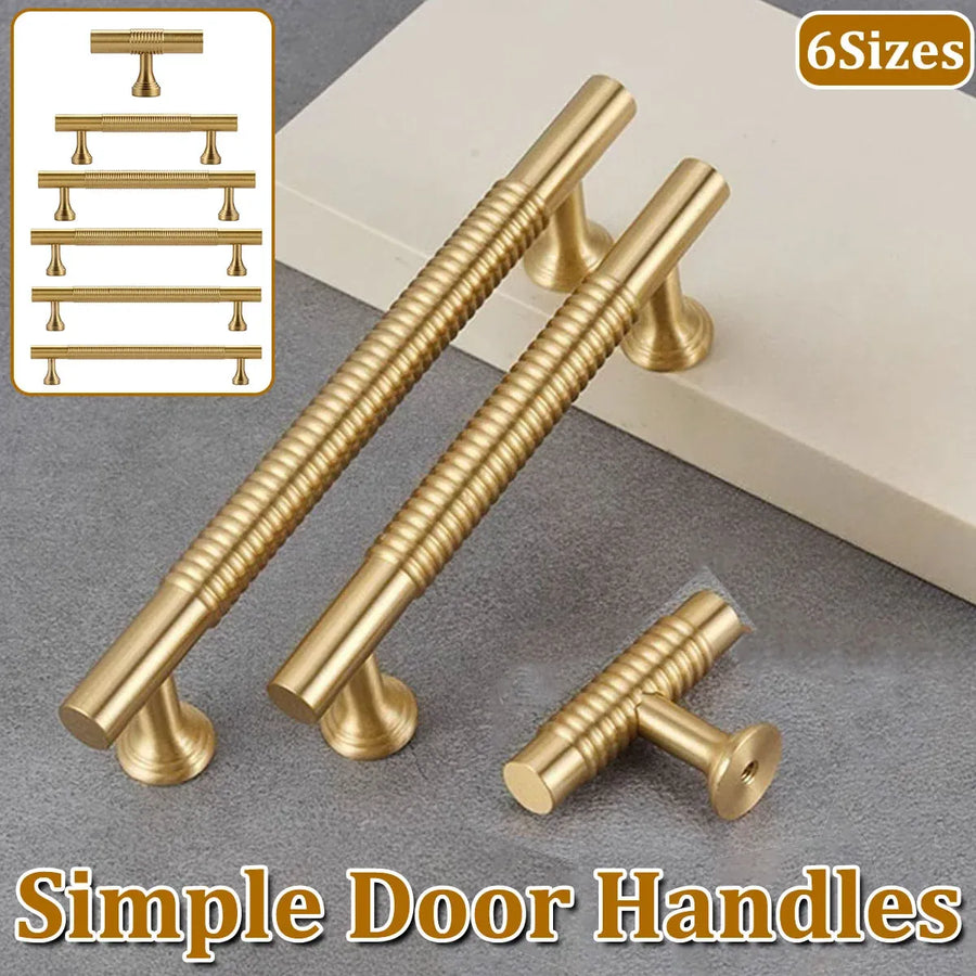6 Sizes Gold Cabinet Door Handle Light Luxury Bronze Pull for Wardrobe Drawer - 96mm-Hole Distance