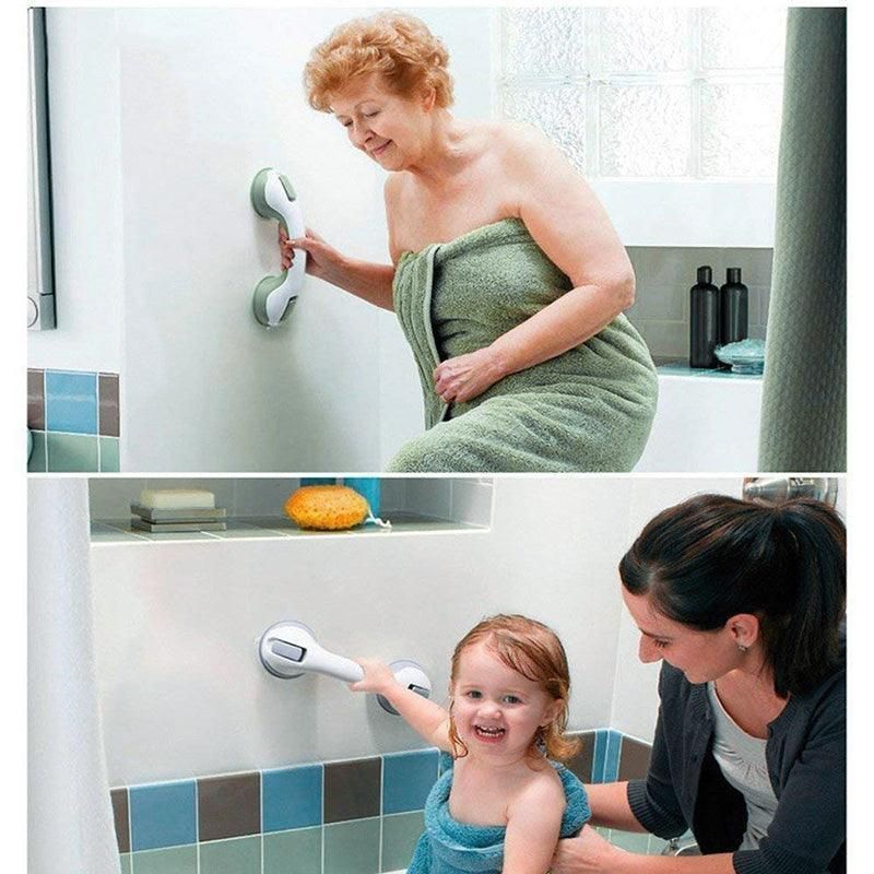 Bathroom Non-Slip Suction Grab Handle Support Rail with Strong Hold Grip - Green