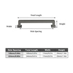 128mm 224mm Wardrobe Cabinet Door Handle Modern Simple Drawer Pull Furniture - Grey-128mm