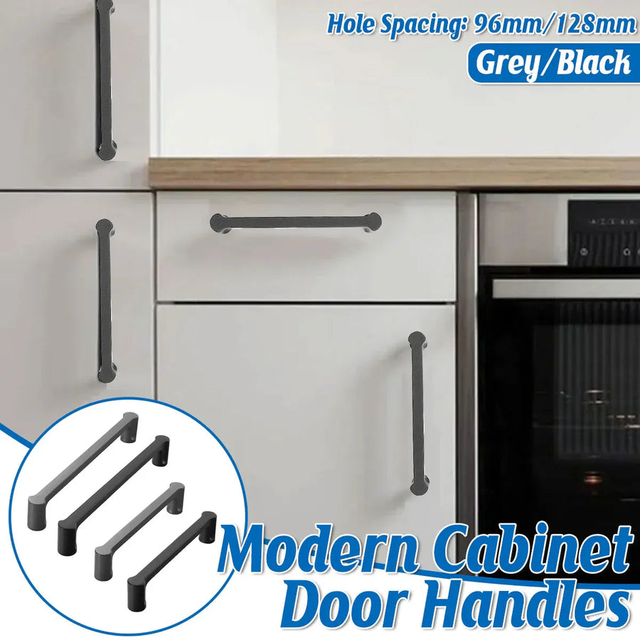 Modern Simple Cabinet Door Handle 96mm 128mm Long Pull for Kitchen Furniture - Grey - 128mm
