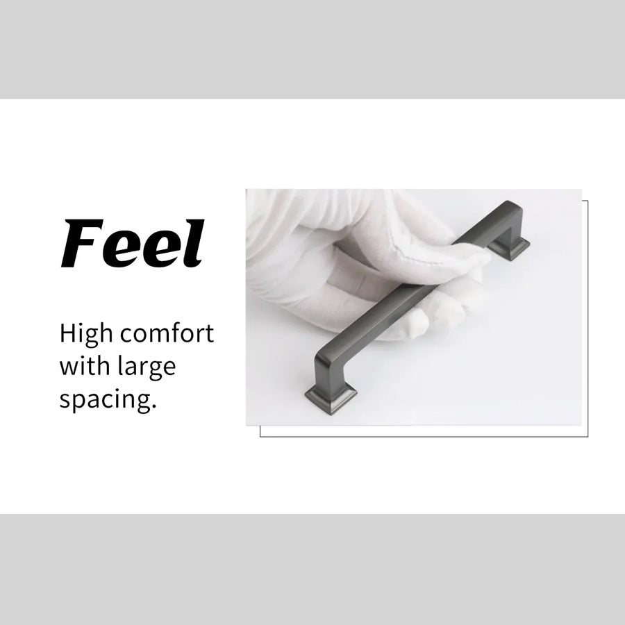 128mm 224mm Wardrobe Cabinet Door Handle Modern Simple Drawer Pull Furniture - Grey-224mm