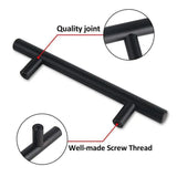 5pcs Silver Kitchen Cabinet Door Handles Stainless Steel Door Drawer Pull T Bar - 500mm/320mm - Top-Down View