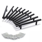 5pcs Silver Kitchen Cabinet Door Handles Stainless Steel Door Drawer Pull T Bar - 50mm