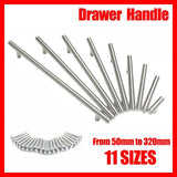 5pcs Silver Kitchen Cabinet Door Handles Stainless Steel Door Drawer Pull T Bar - 50mm