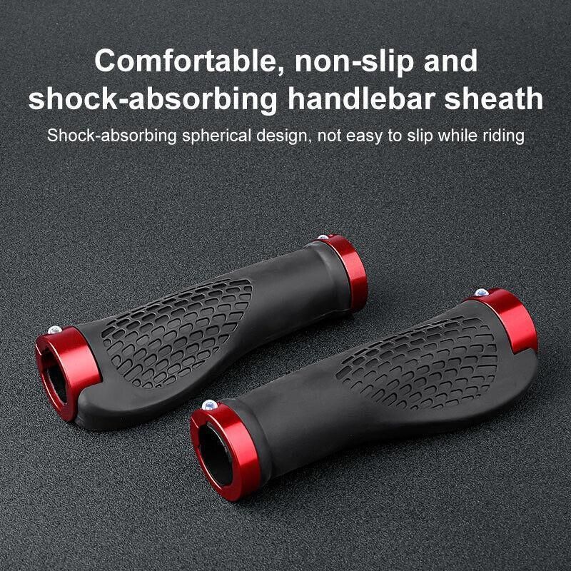 Ergonomic MTB Bike Handlebar Grips 2PCS Lock On Rubber Cycling Mountain Bicycle - Black