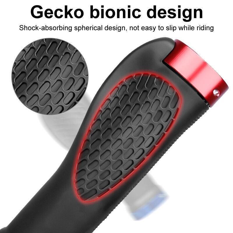 Ergonomic MTB Bike Handlebar Grips 2PCS Lock On Rubber Cycling Mountain Bicycle - Black