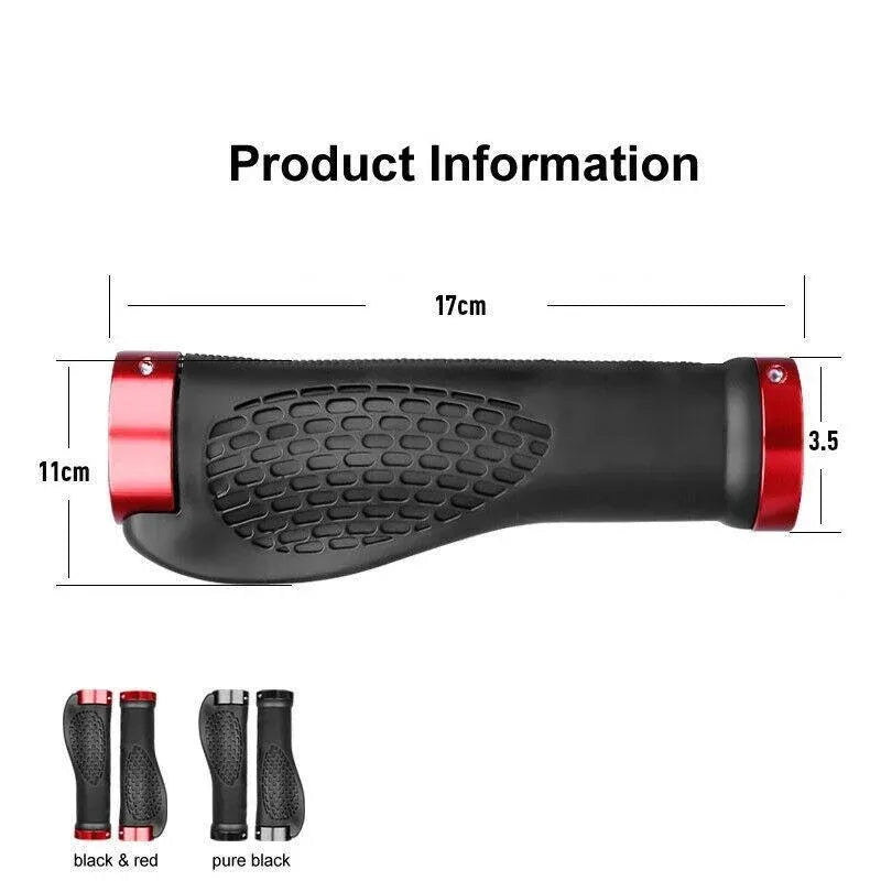 Ergonomic MTB Bike Handlebar Grips 2PCS Lock On Rubber Cycling Mountain Bicycle - Black