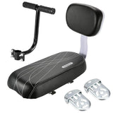 Bike Rear Seat Kit Set Carrier Cushion Backrest Footrest Safe for Bicycle Use - Front View