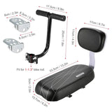 Bike Rear Seat Kit Set Carrier Cushion Backrest Footrest Safe for Bicycle Use - Side View