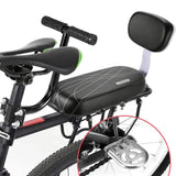 Bike Rear Seat Kit Set Carrier Cushion Backrest Footrest Safe for Bicycle Use - Extra Image