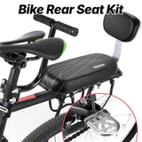 Bike Rear Seat Kit Set Carrier Cushion Backrest Footrest Safe for Bicycle Use - Extra Image