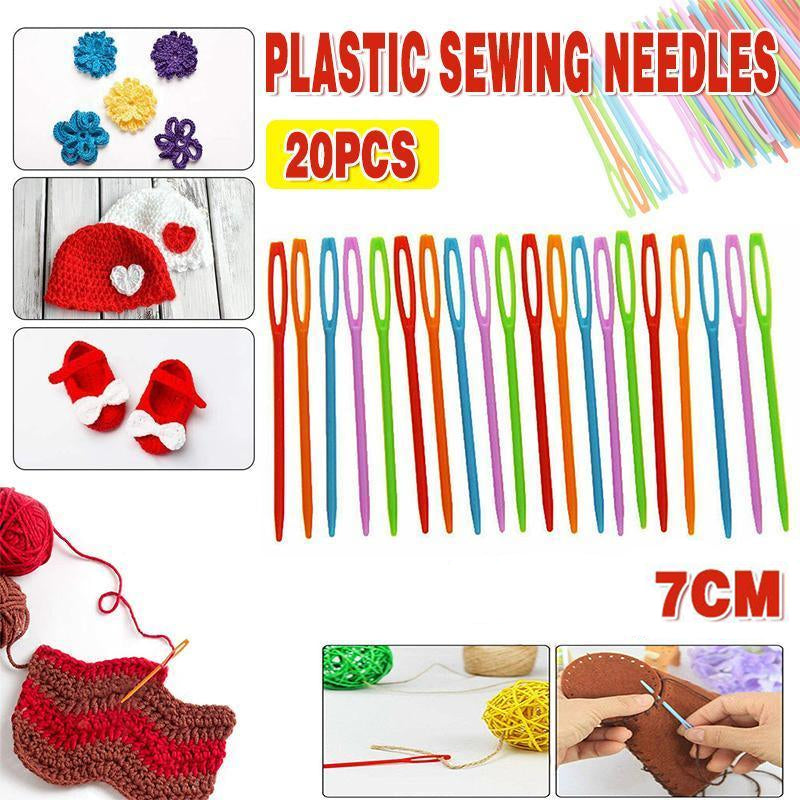 Mix Colour 20PCS Plastic Darning Threading Weaving Sewing Needles