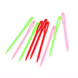 Mix Colour 20PCS Plastic Darning Threading Weaving Sewing Needles - Top-Down View