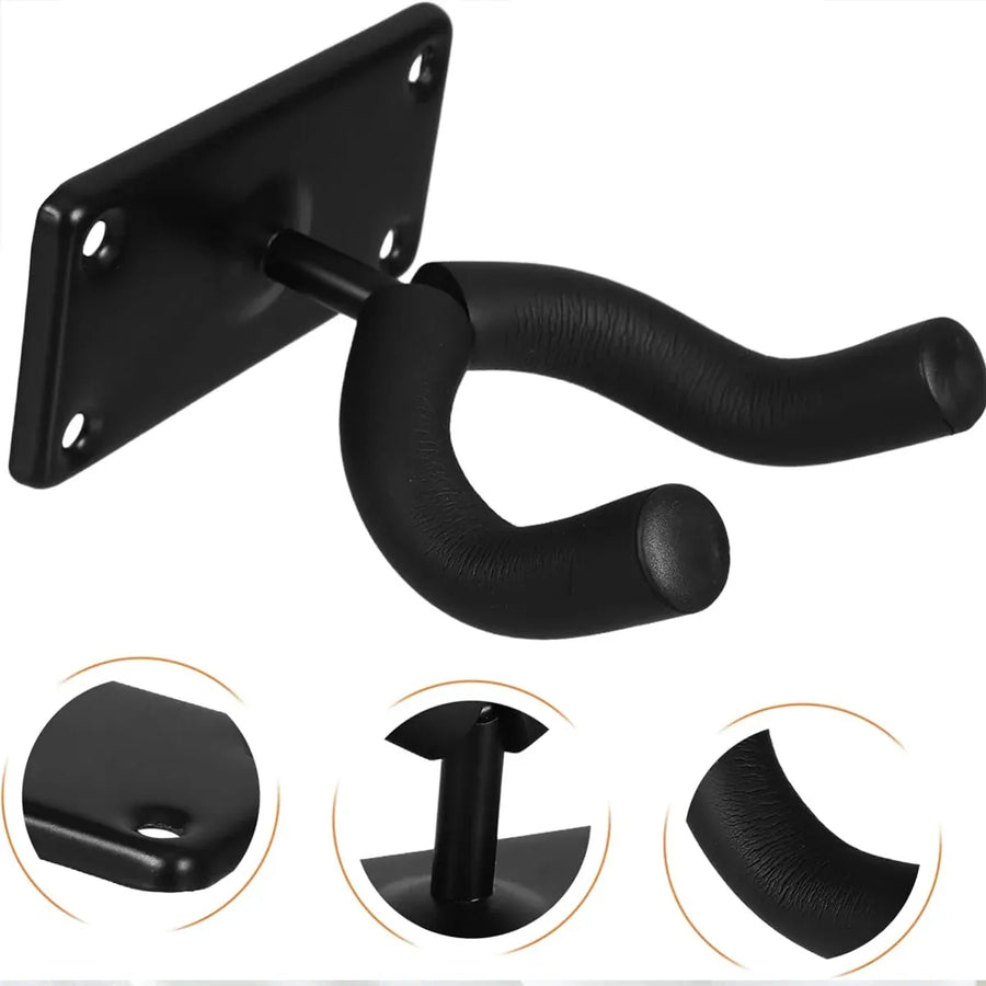 Guitar Wall Hanger Rack Hook Non Adjustable Black Mount Holder for Acoustic