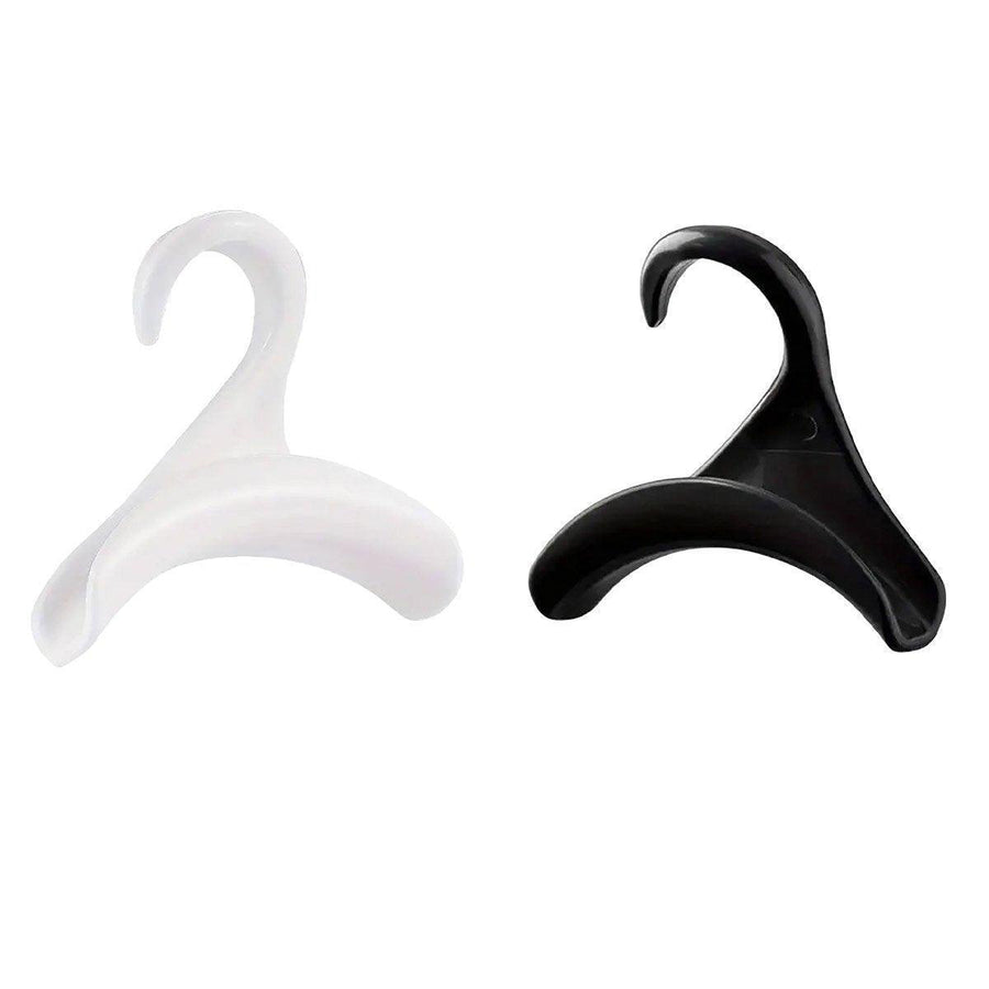 10PCS Wardrobe Plastic Storage Rack Hook Multi-Purpose Hanger Tie Scarf Holder - Black