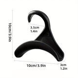 10PCS Wardrobe Plastic Storage Rack Hook Multi-Purpose Hanger Tie Scarf Holder - Black - Side View