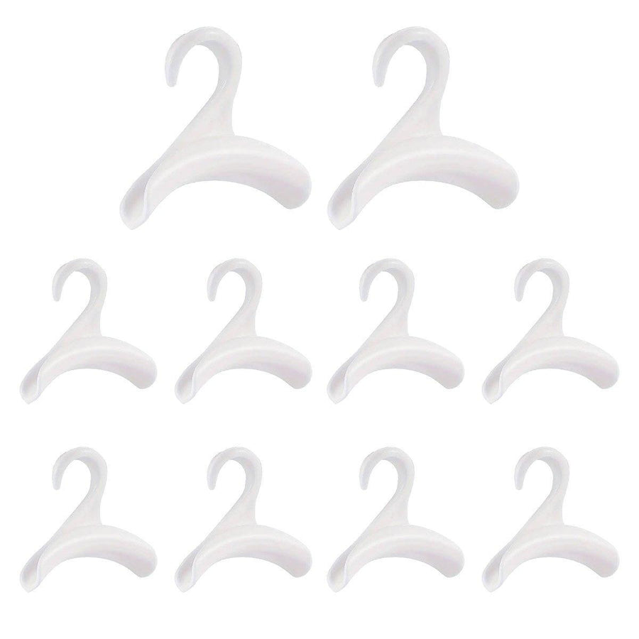 10PCS Wardrobe Plastic Storage Rack Hook Multi-Purpose Hanger Tie Scarf Holder - Black