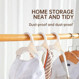 10PCS Wardrobe Plastic Storage Rack Hook Multi-Purpose Hanger Tie Scarf Holder - White - Top-Down View