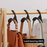 10PCS Wardrobe Plastic Storage Rack Hook Multi-Purpose Hanger Tie Scarf Holder - White - 45-Degree Angle