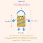 Plush Car Tissue Box Striped Plaid Seatback Hanging Tissue Holder Drawer Design - Blue