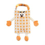 Plush Car Tissue Box Striped Plaid Seatback Hanging Tissue Holder Drawer Design - Orange