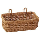 Wall-Mounted Rattan Style Hanging Storage Basket Kitchen Vegetable Fruit Basket - Small - Rear View