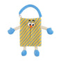 Plush Car Tissue Box Striped Plaid Seatback Hanging Tissue Holder Drawer Design - Yellow