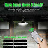 Solar Led Light Hanging Pendant Indoor Outdoor Garden Yard Tent Shed Lamp Remote - Dual-Head Light - Side View