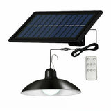 Solar Led Light Hanging Pendant Indoor Outdoor Garden Yard Tent Shed Lamp Remote - Dual-Head Light - Close-Up Angle