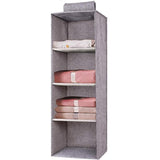 3/4/5 Tier Hanging Closet Organizer Fabric Storage Shelves for Wardrobe and Shoes - 4 Tier