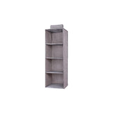 3/4/5 Tier Hanging Closet Organizer Fabric Storage Shelves for Wardrobe and Shoes - 4 Tier - Close-Up Angle